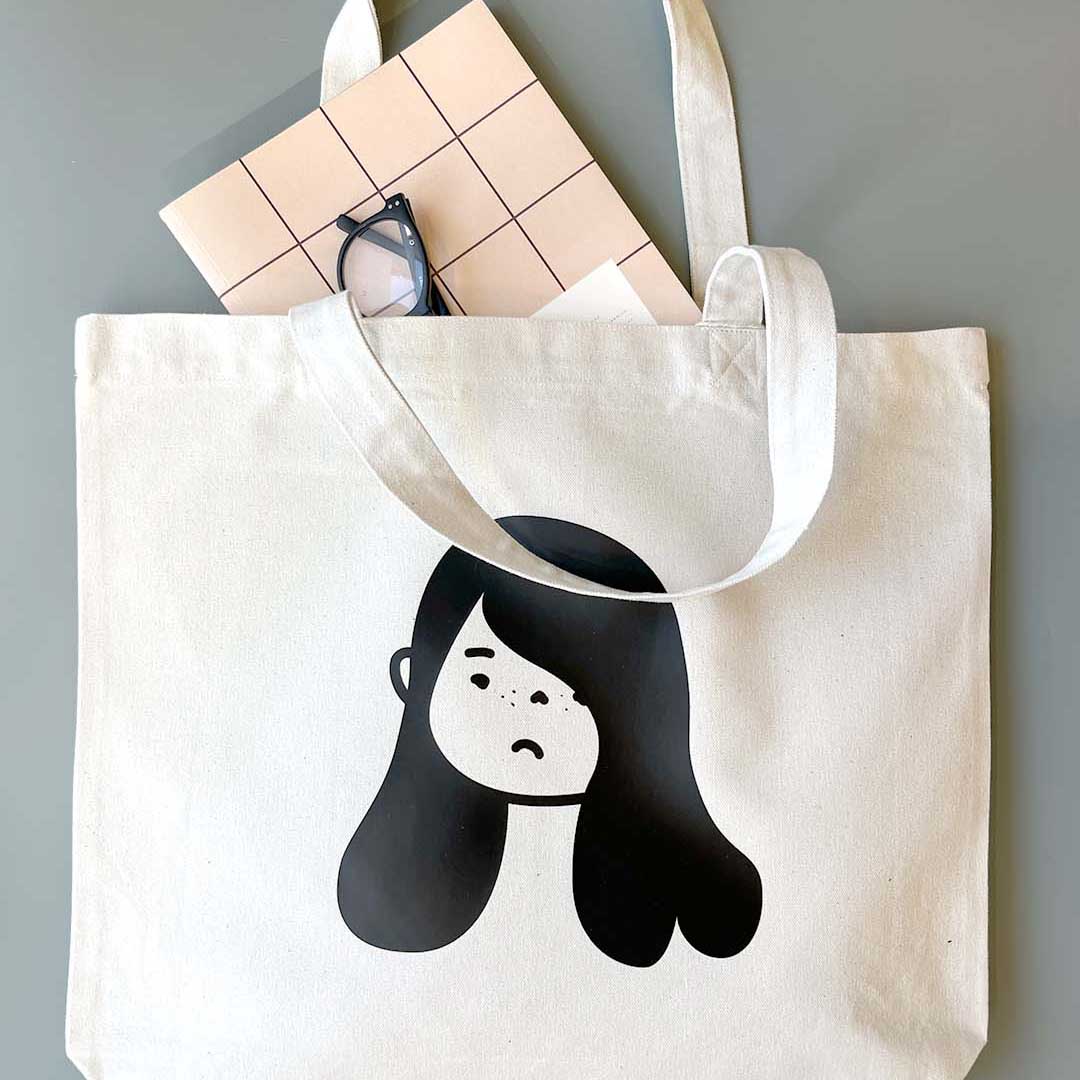 Sustainable tote bag from Kidler Goods with Sour Girl print