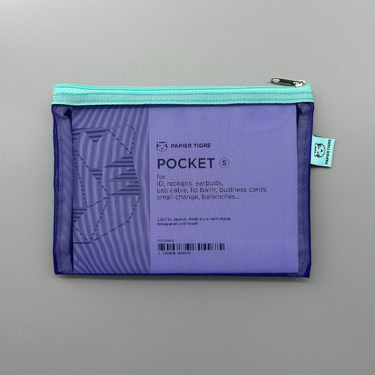Mesh pocket small aqua