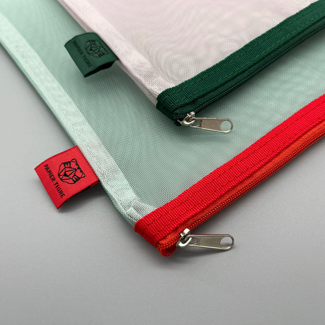 Mesh pocket large green/red