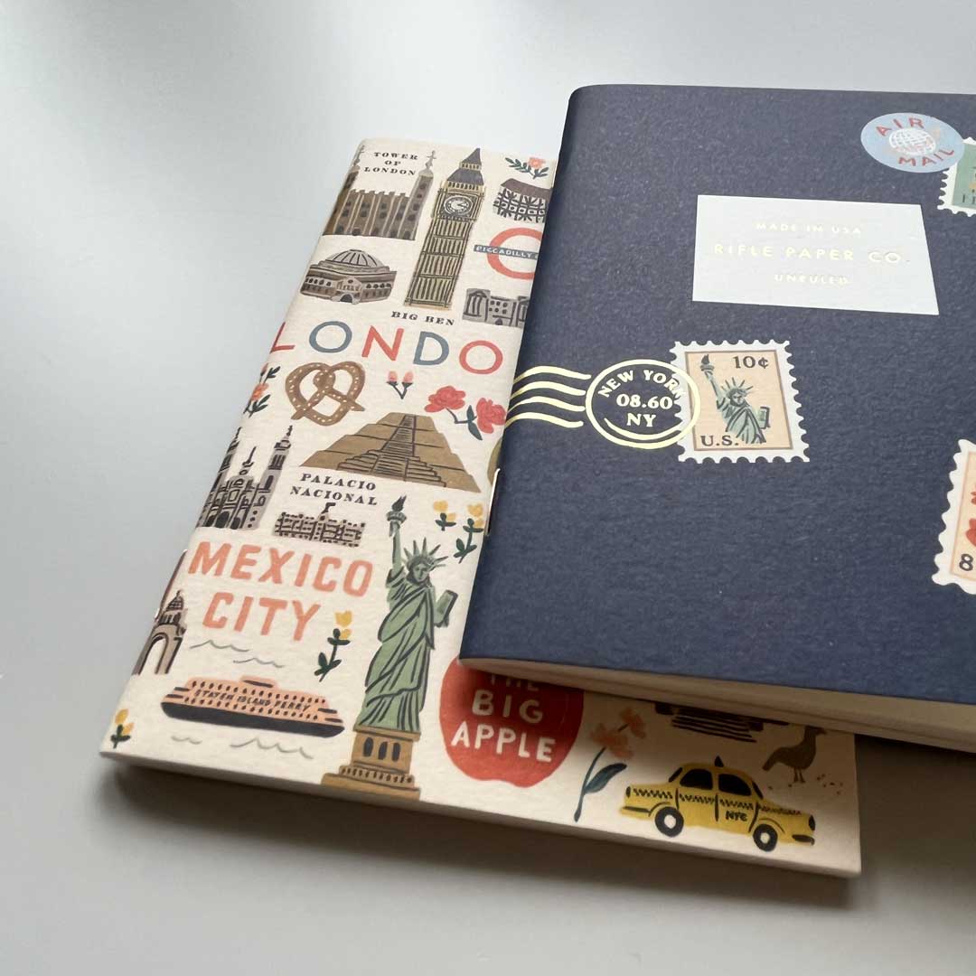 Passport size Bon Voyage travel notebook from Rifle Paper Co