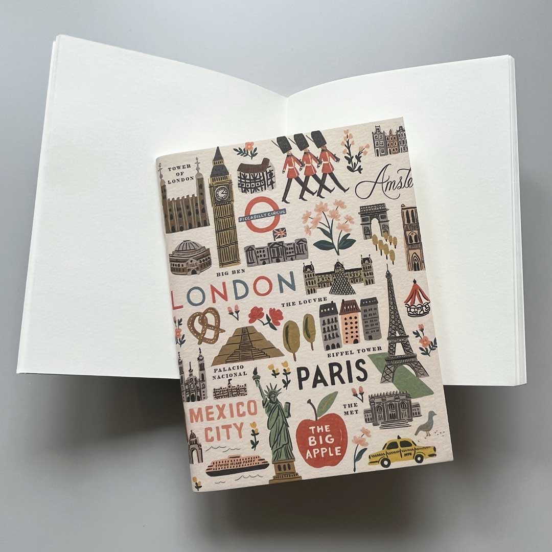 Bon Voyage travel notebook from Rifle Paper Co London, Paris, Mexico City, New York