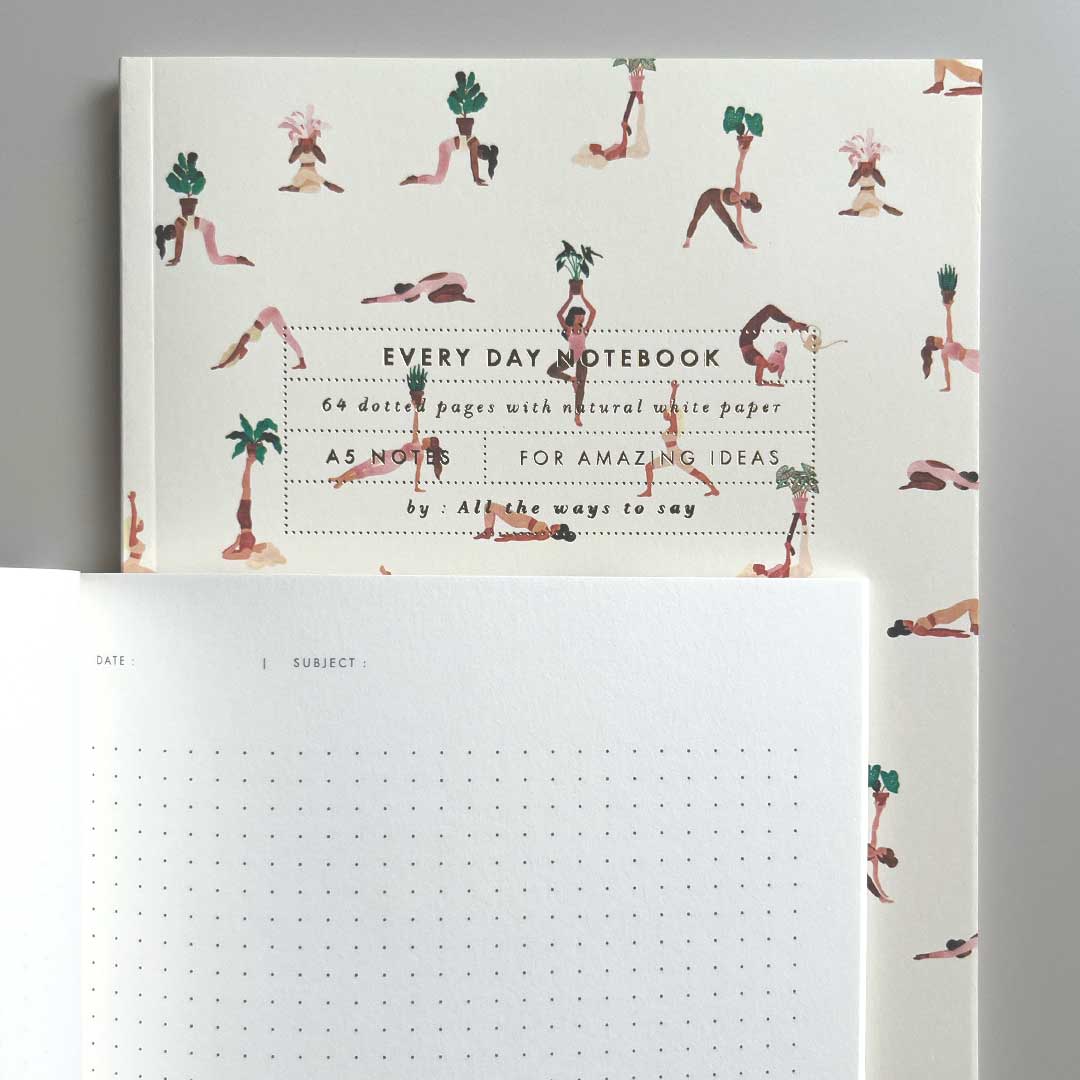 All the ways to say yes yoga notebook pages with dotted grid