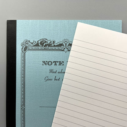 Blue Apica notebook with ruled paper