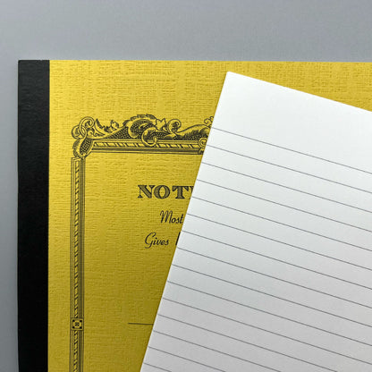 Yellow Apica notebook with ruled paper