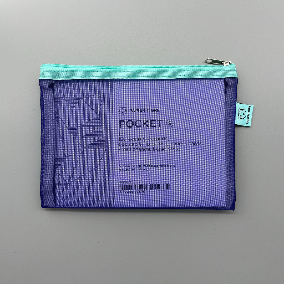 Mesh pocket small aqua