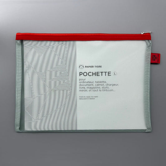 Mesh pocket large green/red