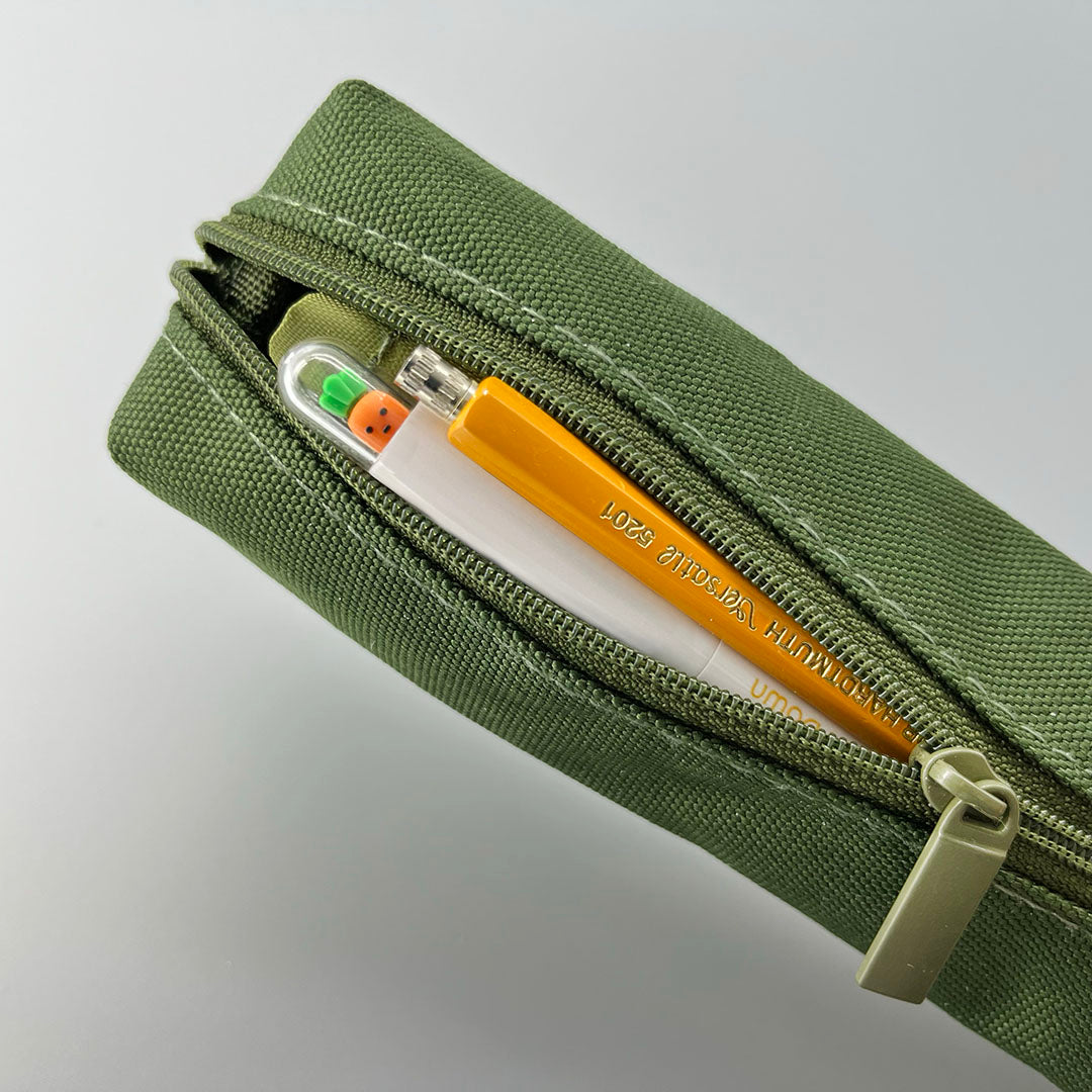 Duo coloured pencil case in lime and green