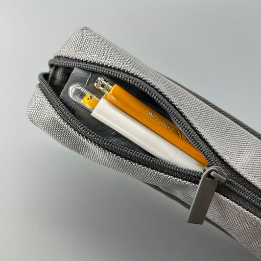Duo coloured pencil case in light and dark grey